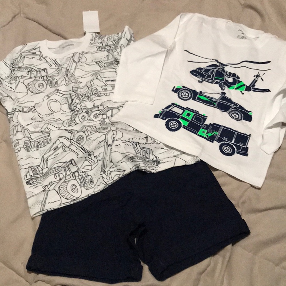 3-piece toddler boy shorts set